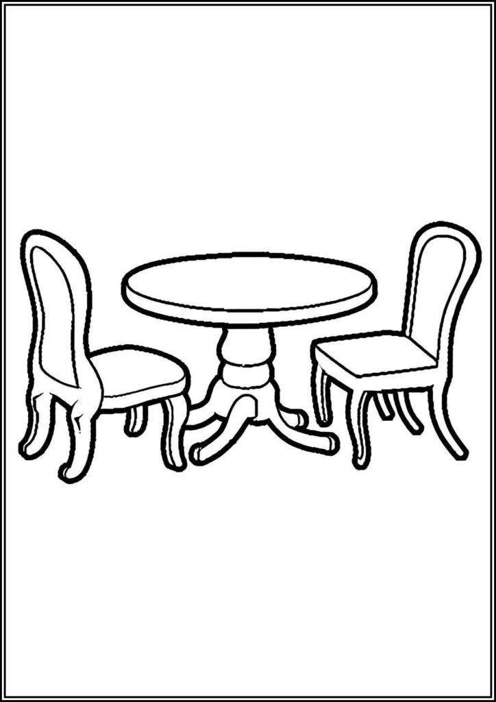 Drawing Of Table And Chairs Coloring - TotalColoring.Com