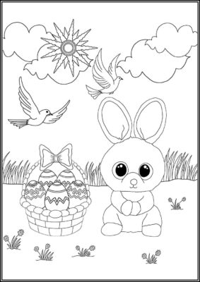 Easter Beanie Boo Coloring - TotalColoring.Com