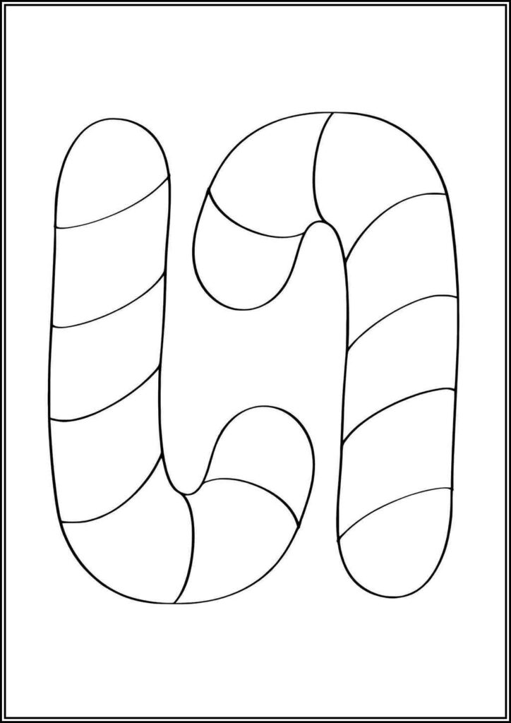 Easy Candy Canes Coloring - TotalColoring.Com