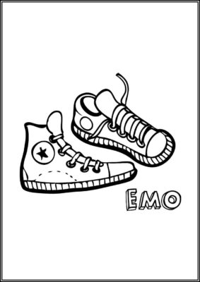 Emo Sneakers Coloring - TotalColoring.Com