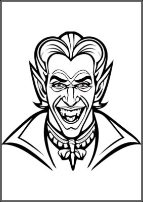 Evil Dracula Is Smiling Coloring - TotalColoring.Com