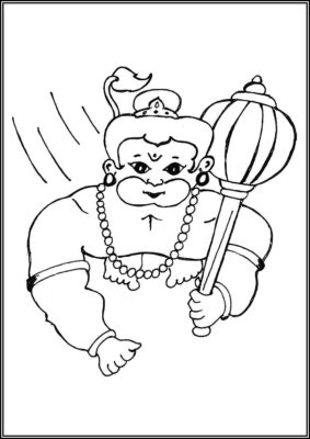 Free Drawing Of Hanuman Coloring - TotalColoring.Com