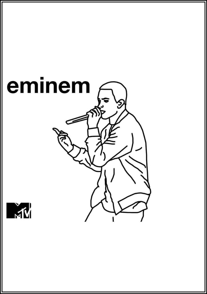 Free Printable Eminem Coloring - TotalColoring.Com