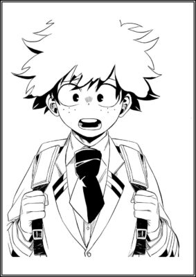 Free Printable Izuku Midoriya Coloring - TotalColoring.Com