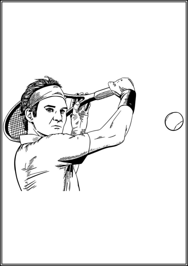 Free Printable Roger Federer Coloring - TotalColoring.Com