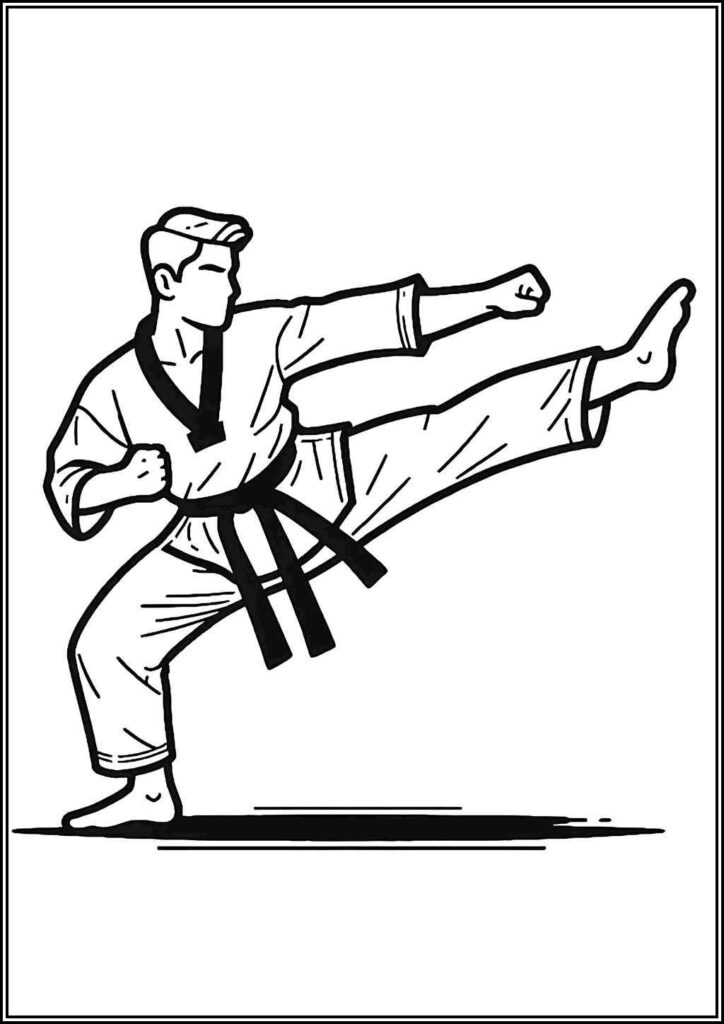 Free Printable Taekwondo Coloring - TotalColoring.Com