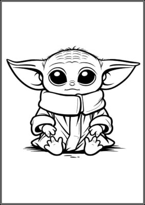 Friendly Baby Yoda Coloring - TotalColoring.Com