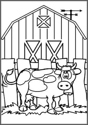 Funny Farm Cow Coloring - TotalColoring.Com