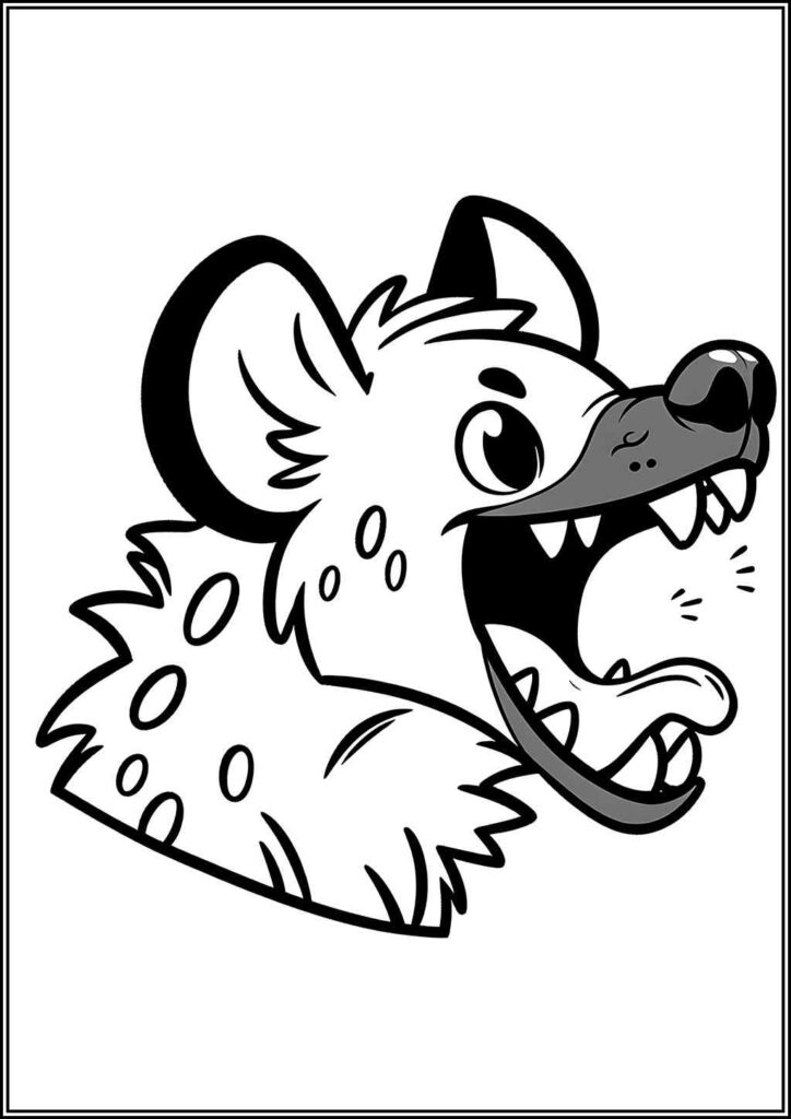 Funny Hyena Is Laughing Coloring - TotalColoring.Com