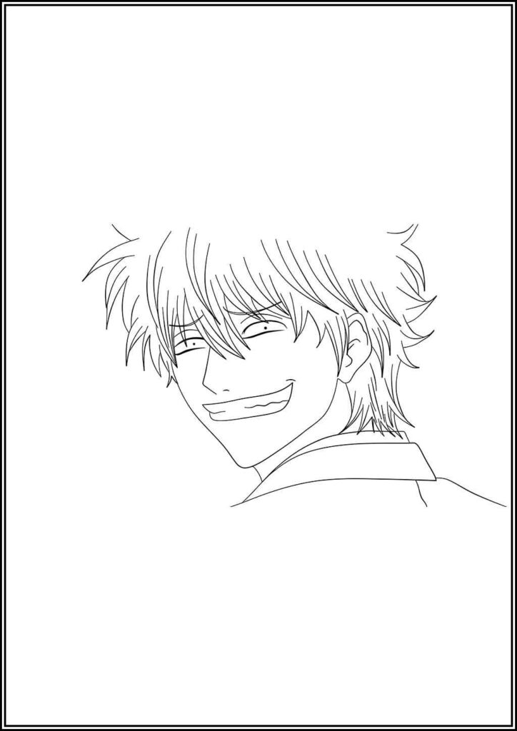 Funny Sakata Gintoki Coloring - TotalColoring.Com