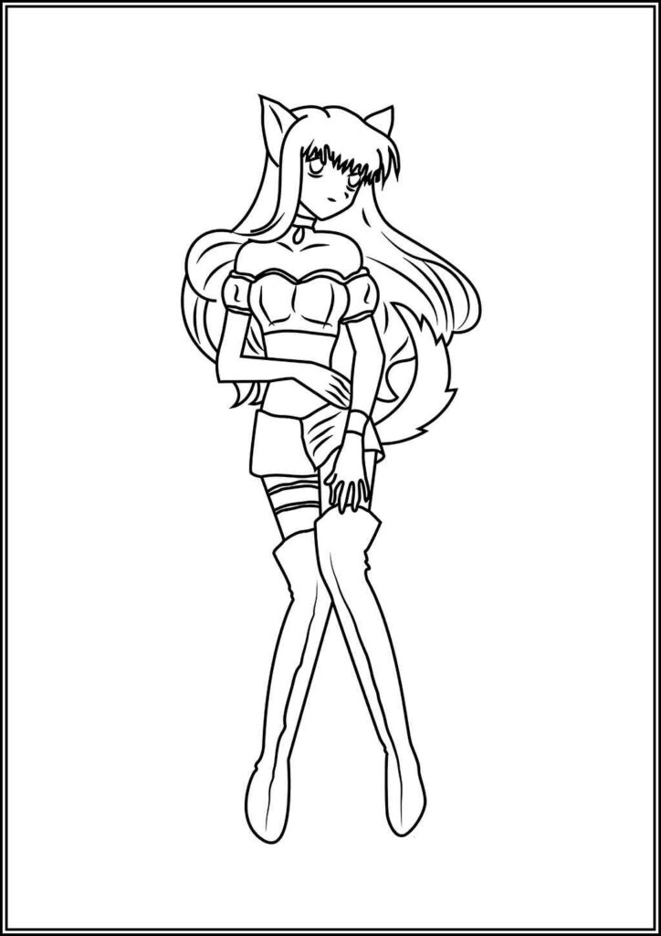 Girl From Anime Tokyo Mew Mew Coloring - TotalColoring.Com