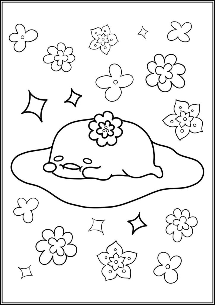 Gudetama Printable For Kids Coloring - TotalColoring.Com