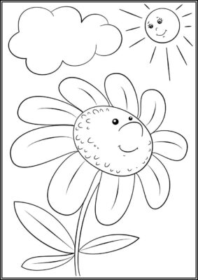 Happy Daisy Flower Coloring - TotalColoring.Com