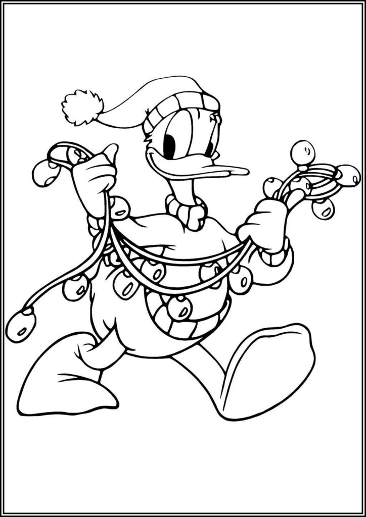 Happy Donald Duck On Christmas Coloring - TotalColoring.Com