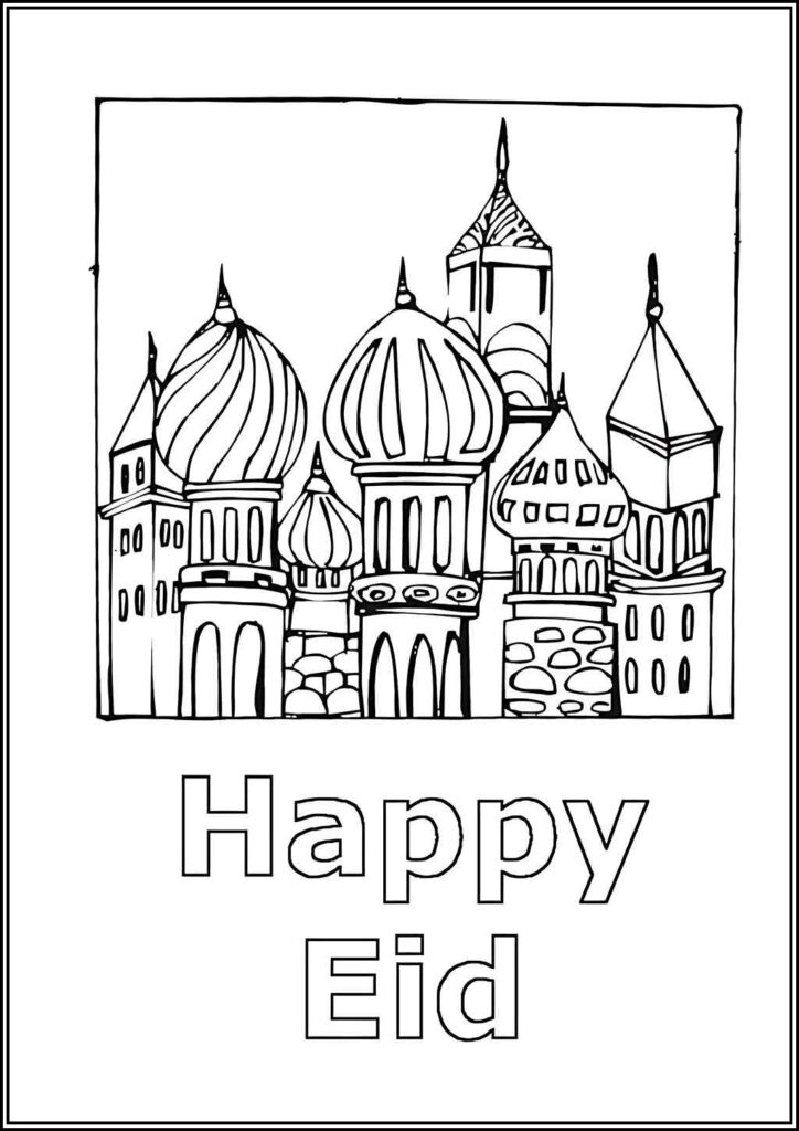 Happy Eid Coloring - TotalColoring.Com