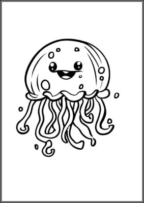 Happy Jellyfish Coloring - TotalColoring.Com