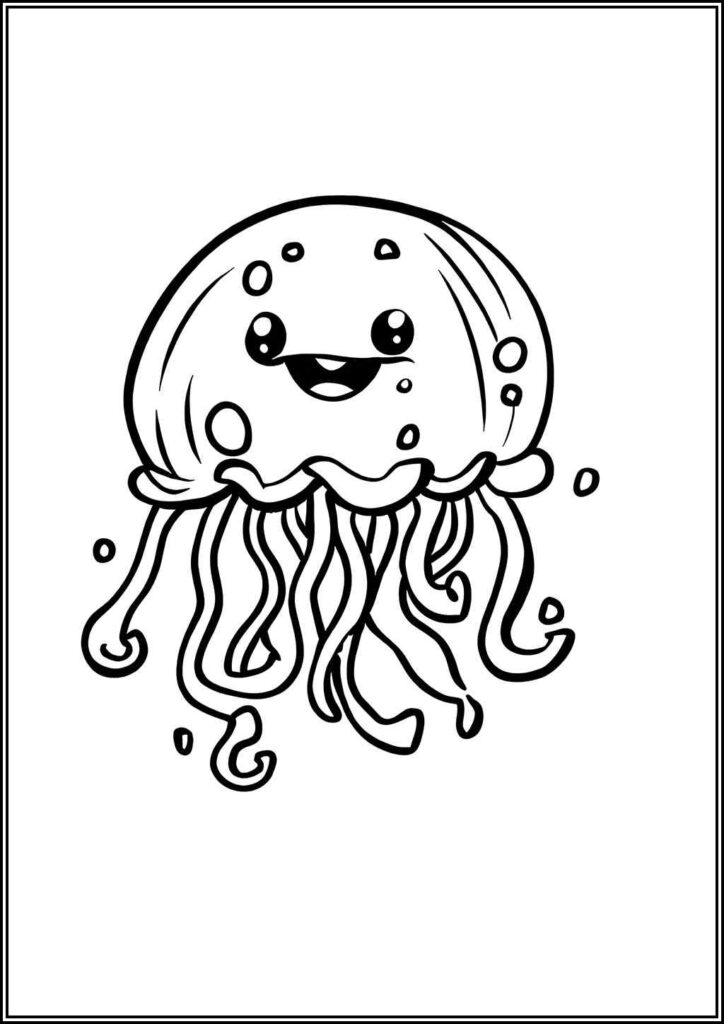 Happy Jellyfish Coloring - TotalColoring.Com