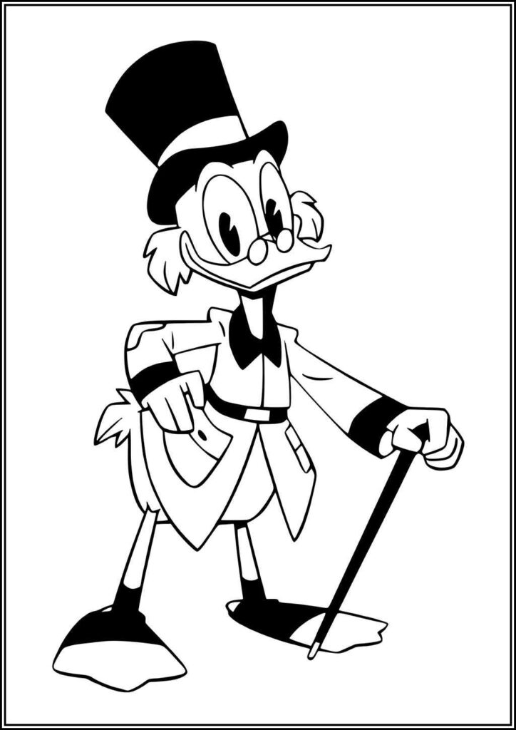 Happy Scrooge Mcduck Coloring - TotalColoring.Com