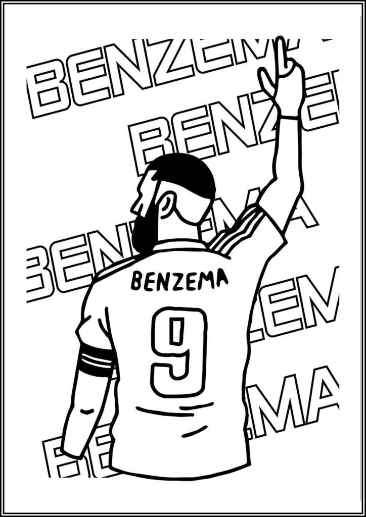 Karim Benzema Picture Coloring - TotalColoring.Com