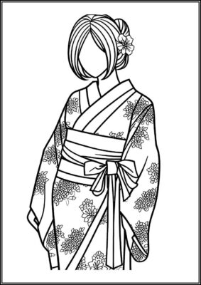 Kimono Free Printable Coloring - TotalColoring.Com