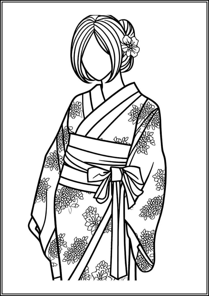 Kimono Free Printable Coloring - TotalColoring.Com