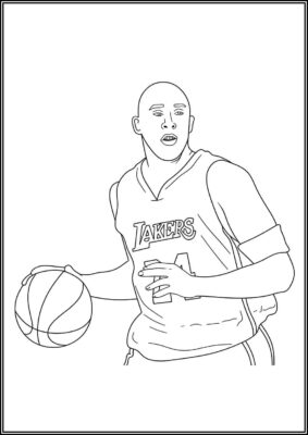 Kobe Bryant Printable Coloring - TotalColoring.Com