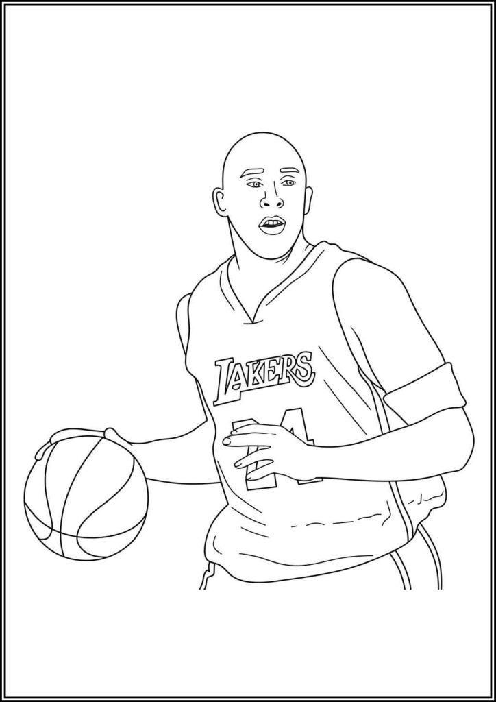 Kobe Bryant Printable Coloring - TotalColoring.Com