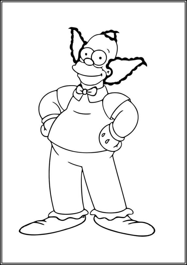 Krusty The Clown Printable Coloring - TotalColoring.Com