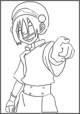 Laughing Toph Beifong Coloring - TotalColoring.Com