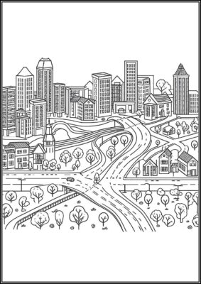 Lovely City Coloring - TotalColoring.Com