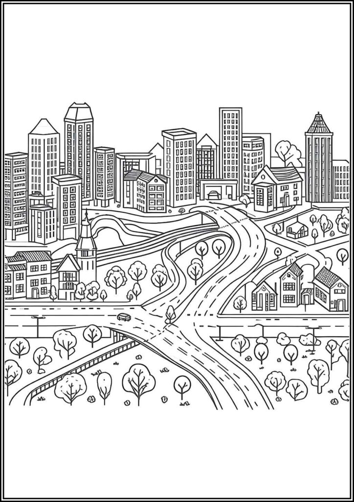 Lovely City Coloring - TotalColoring.Com