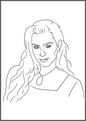 Lovely Kim Kardashian Coloring - TotalColoring.Com