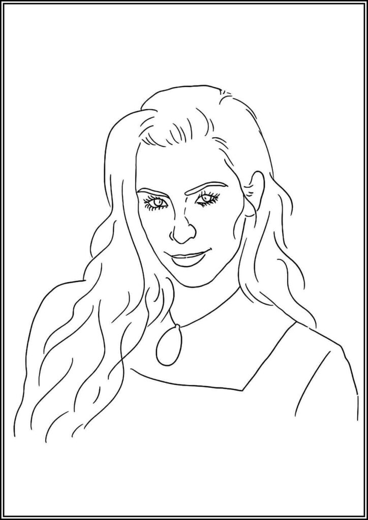 Lovely Kim Kardashian Coloring - TotalColoring.Com