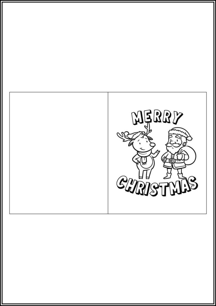 Merry Christmas Card Coloring - TotalColoring.Com