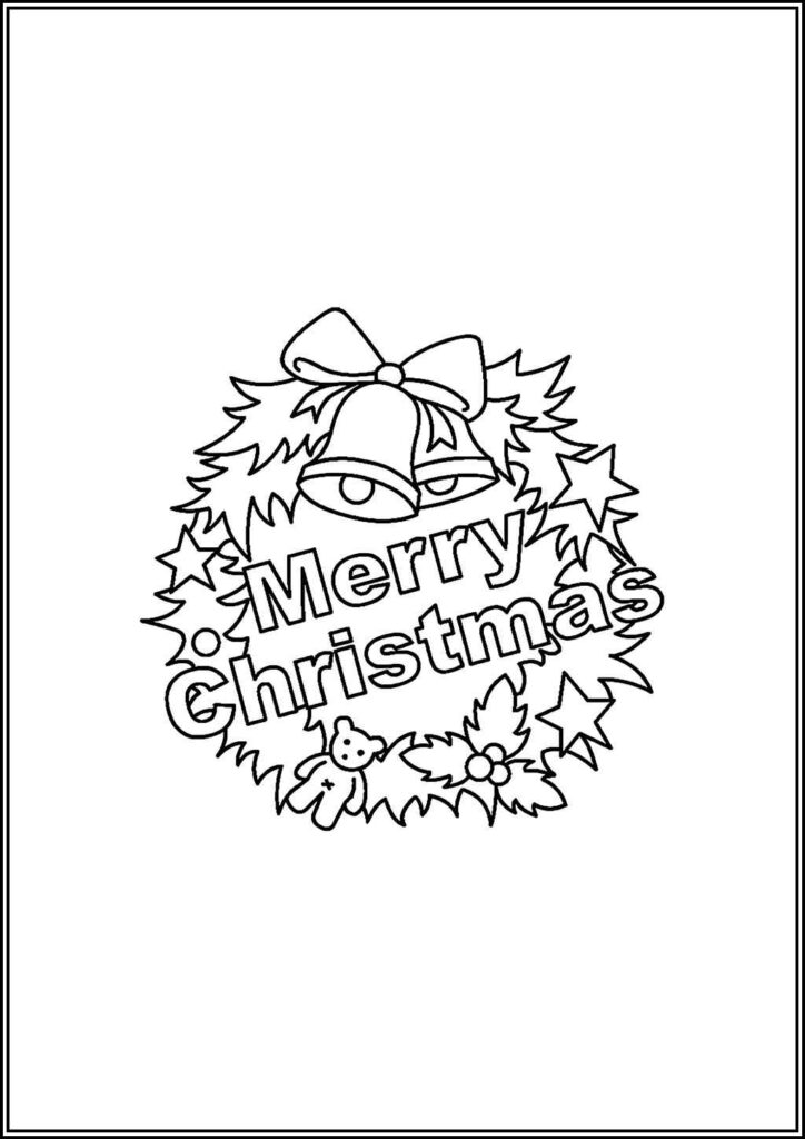 Merry Christmas Wreath Coloring - TotalColoring.Com