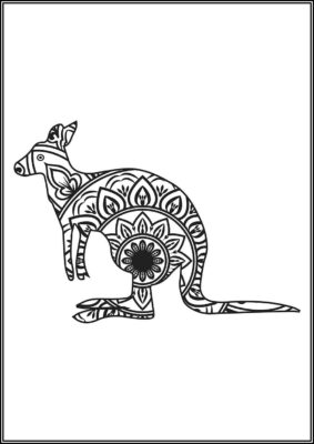 Normal Kangaroo Mandala Coloring - TotalColoring.Com