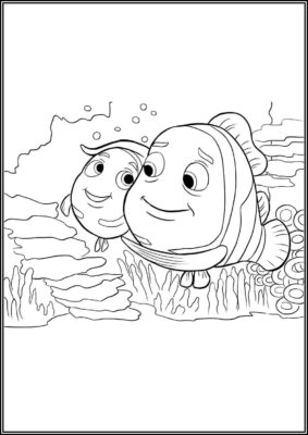 Orange Fish Marvel And Nemo Coloring - TotalColoring.Com