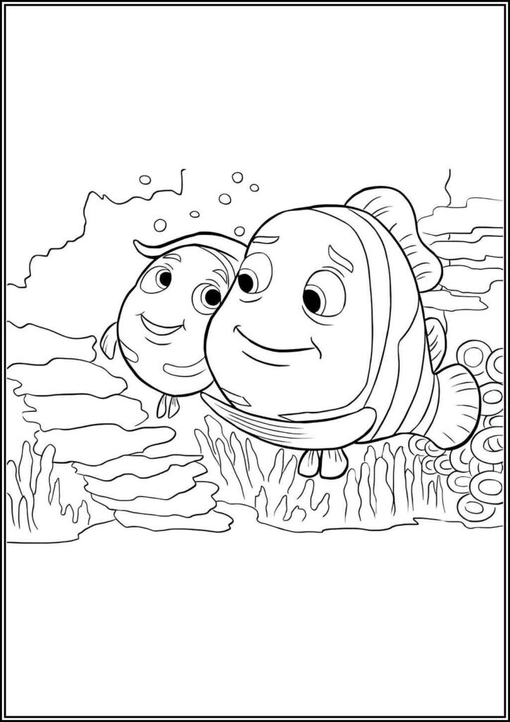 Orange Fish Marvel And Nemo Coloring - TotalColoring.Com