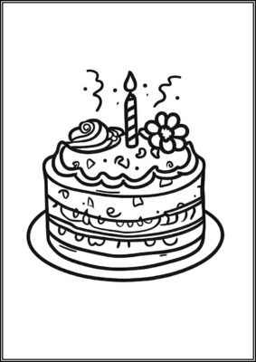 Perfect Birthday Cake Coloring - TotalColoring.Com