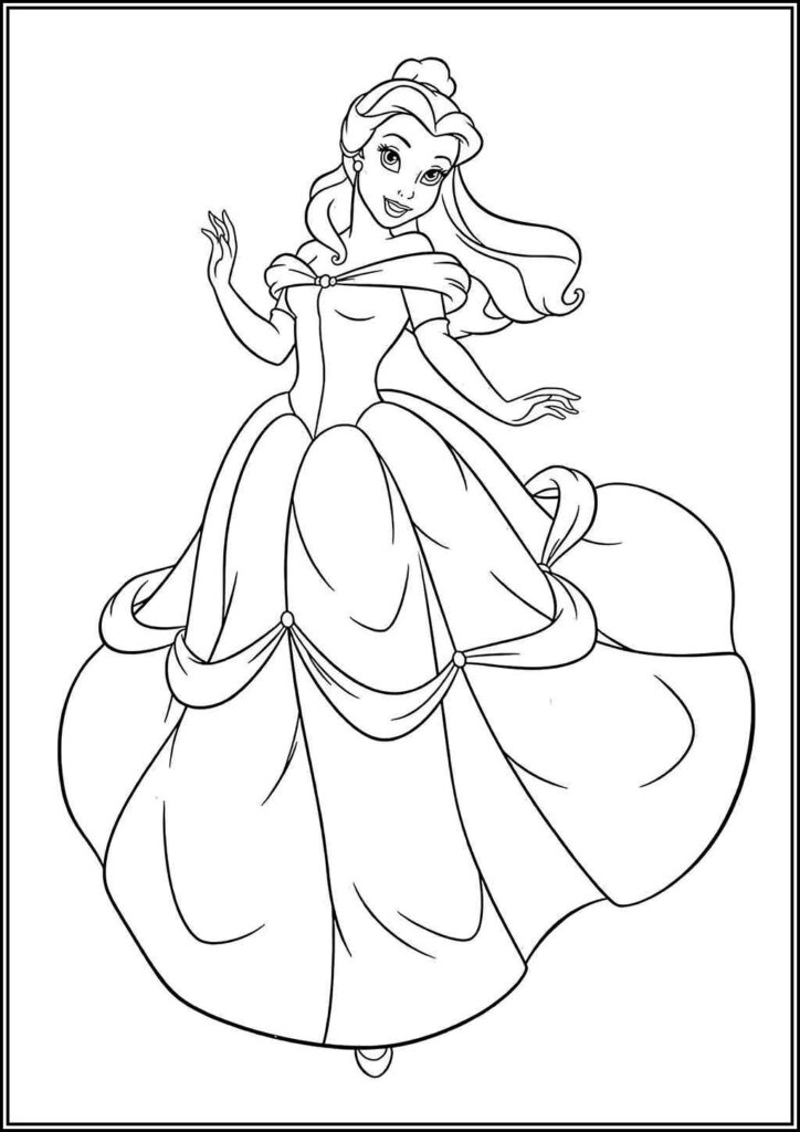 Princess Belle Coloring - TotalColoring.Com