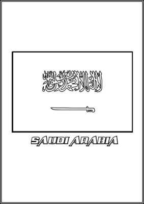 Print Saudi Arabia Flag Coloring - TotalColoring.Com