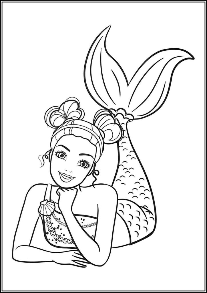 Printable Barbie Mermaid Coloring - TotalColoring.Com