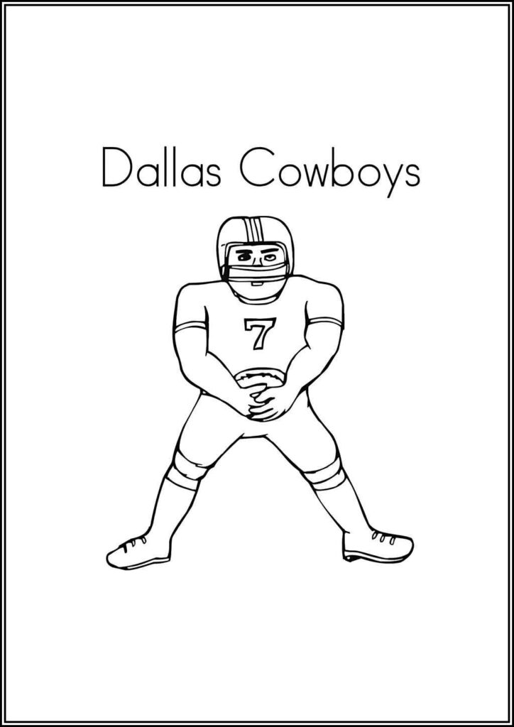 Printable Dallas Cowboys Player Coloring - TotalColoring.Com