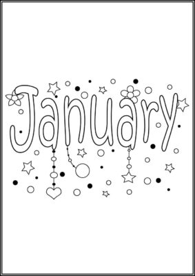 Printable January Month Coloring - TotalColoring.Com