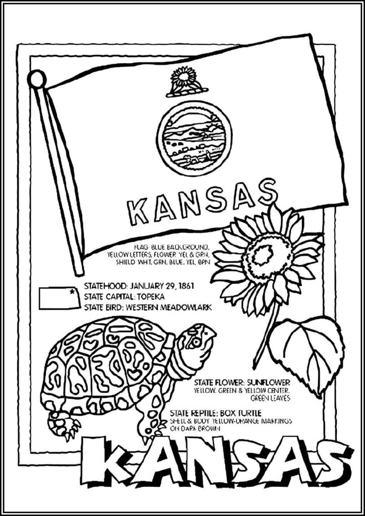 Printable Kansas Coloring - TotalColoring.Com