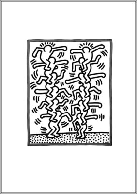 Printable Keith Haring Artwork Coloring - TotalColoring.Com