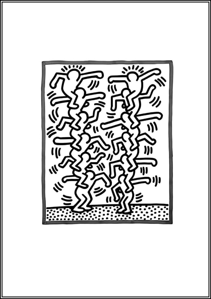 Printable Keith Haring Artwork Coloring - TotalColoring.Com