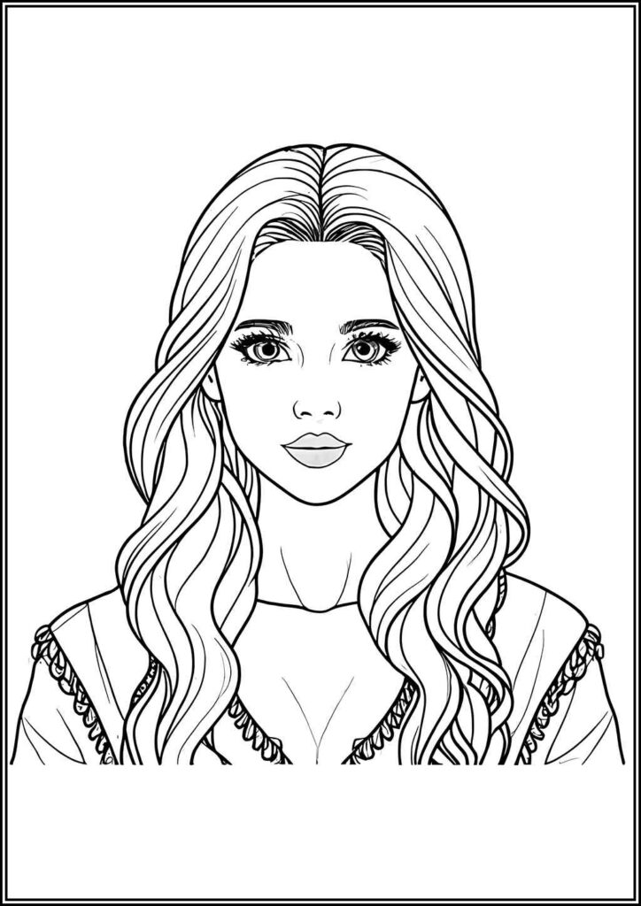 Realistic Girl Printable Coloring - TotalColoring.Com