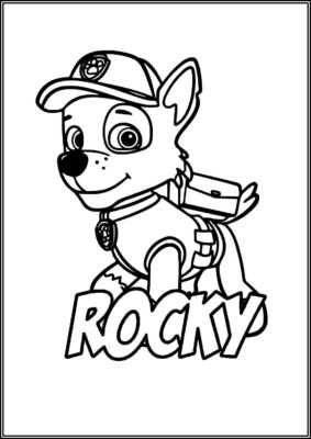 Rocky Paw Patrol Printable Coloring - TotalColoring.Com