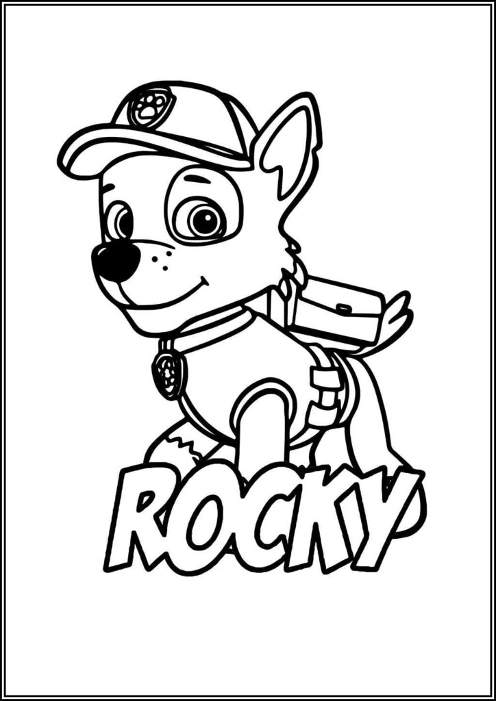 Rocky Paw Patrol Printable Coloring - TotalColoring.Com